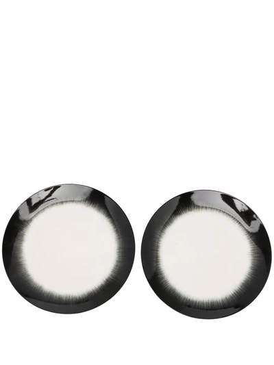 Ann Deumelemeester X Serax X Serax Set Of 2 Plates (28cm) In Black
