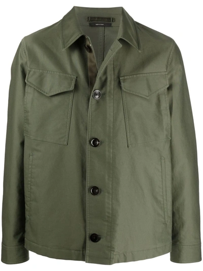 Shop Tom Ford Long-sleeve Shirt Jacket In Green