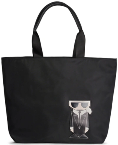 Shop Karl Lagerfeld Amour Tote In Black Logo Combo Kl Patch