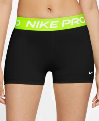 Nike pro sales shorts neon green