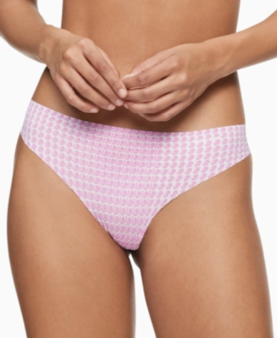 Shop Calvin Klein Women's Invisibles Thong Underwear D3428 In Summer Eclipse Lilac Rain