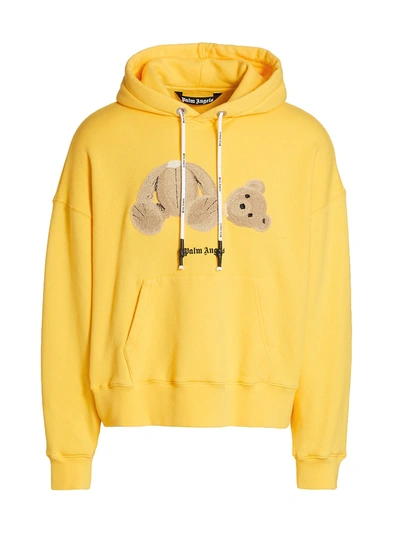 Shop Palm Angels Bear Hoodie In Yellow Black