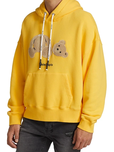 Shop Palm Angels Bear Hoodie In Yellow Black