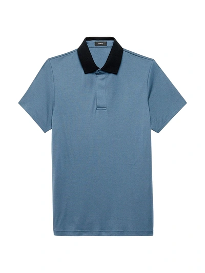 Shop Theory Kayser Polo Shirt In Skyline Melange