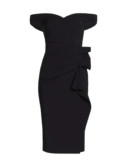 Shop Chiara Boni La Petite Robe Women's Off-the-shoulder Midi Dress In Black