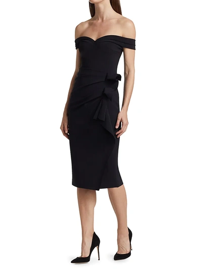 Shop Chiara Boni La Petite Robe Women's Off-the-shoulder Midi Dress In Black
