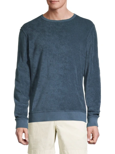 Shop Orlebar Brown Men's Pierce Terry Cloth Sweatshirt In Navy