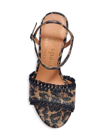 Shop Kate Spade Olivia Raffia Tassle Sandal In Leopard
