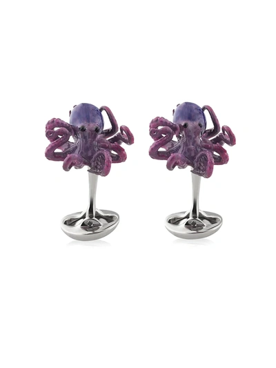 Shop Fils Unique Men's Purple Octopus Sterling Silver Cufflinks