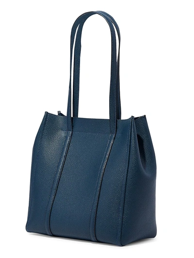 Shop Marc Jacobs Large E-the Shopper Leather Tote In Blue Sea