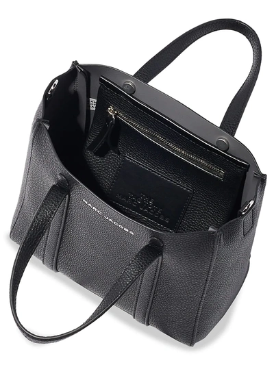 Shop Marc Jacobs Mini E-the Shopper Leather Tote In Black