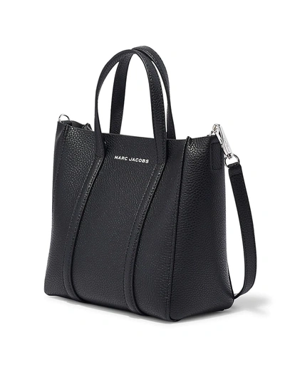 Shop Marc Jacobs Mini E-the Shopper Leather Tote In Black