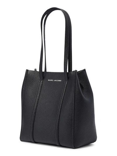 Shop Marc Jacobs Large E-the Shopper Leather Tote In Black