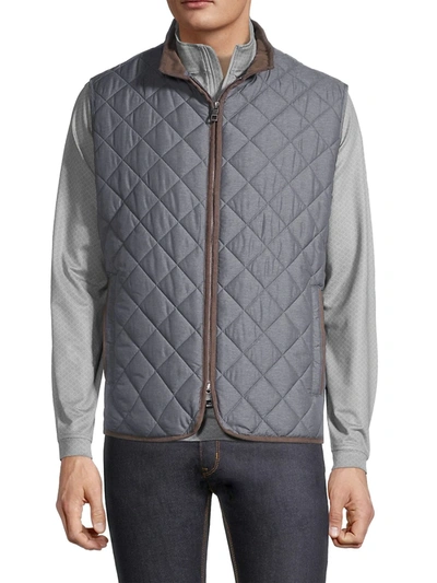 Shop Peter Millar Men's Essex Quilted Vest In Iron