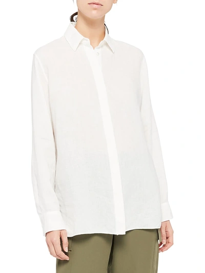 Shop Theory Menswear Inspired Linen Shirt In White