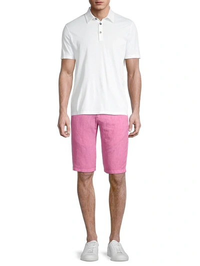 Shop Kiton Men's Linen Shorts In Pink