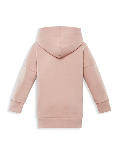 Shop Moncler Little Girl's & Girl's Hooded Sweatshirt Dress In Pink
