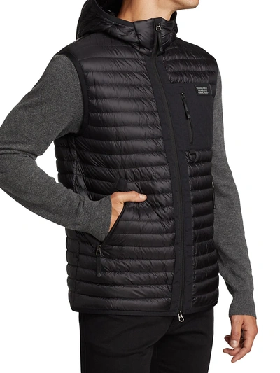 Shop Burberry Men's Loxhill Goose-down Vest In Black
