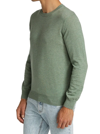 Shop Brunello Cucinelli Men's Cashmere Crewneck Sweater In Green Tea