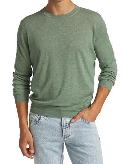 Shop Brunello Cucinelli Men's Cashmere Crewneck Sweater In Light Grey