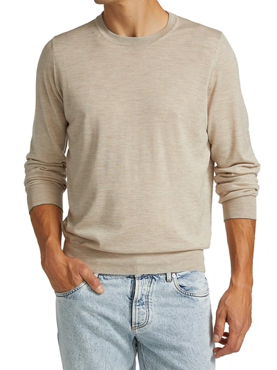 Shop Brunello Cucinelli Men's Wool-cashmere Blend Sweater In Sand