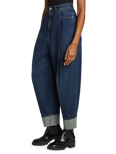 Shop Alexander Mcqueen Wide-leg Cropped Jeans In Blue Denim