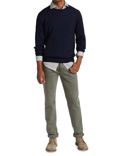 Shop Brunello Cucinelli Men's Wool-cashmere Blend Sweater In Light Grey