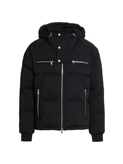 Shop Balmain Hooded Down-filled Puffer Jacket In Noir