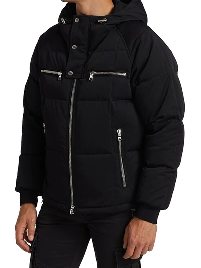 Shop Balmain Hooded Down-filled Puffer Jacket In Noir