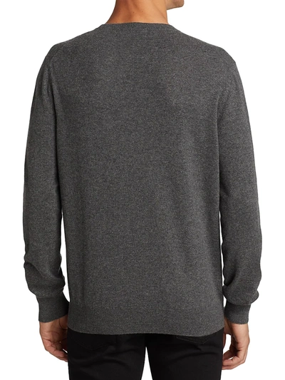 Shop Ermenegildo Zegna Men's Cashmere Crewneck Sweater In Charcoal