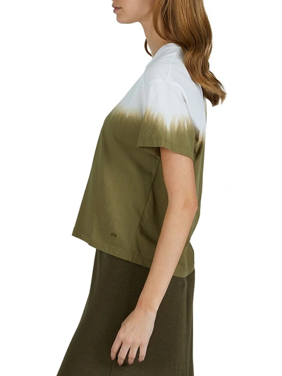 Shop Atm Anthony Thomas Melillo Dip-dye Cropped T-shirt In Talc Olive