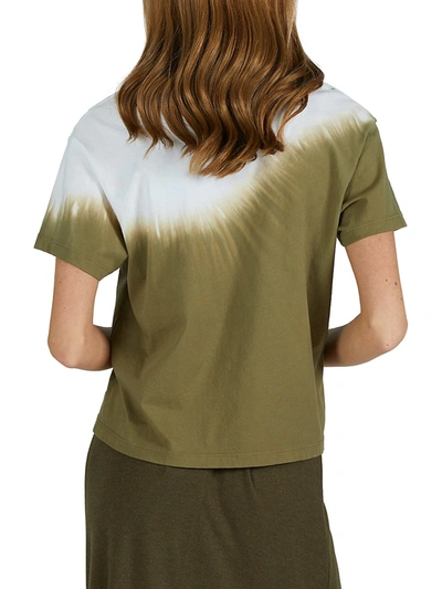 Shop Atm Anthony Thomas Melillo Dip-dye Cropped T-shirt In Talc Olive
