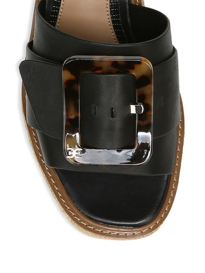 Shop Sam Edelman Livi Wedge Leather Sandals In Black