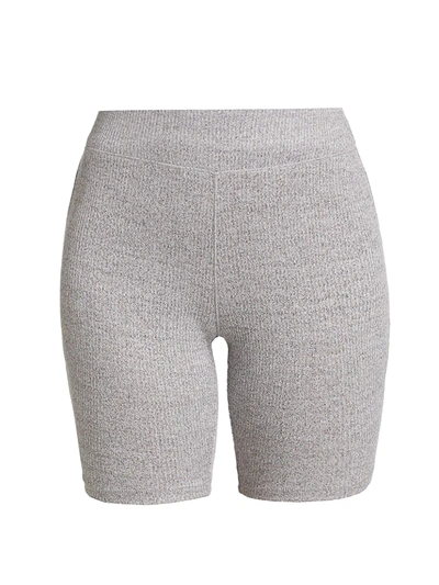 Shop Rag & Bone Rib-knit Bike Shorts In Light Grey