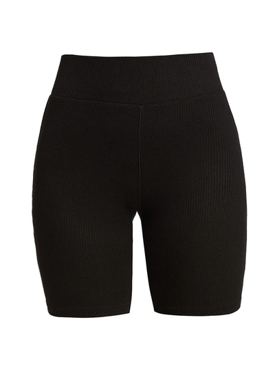 Shop Rag & Bone Rib-knit Bike Shorts In Black