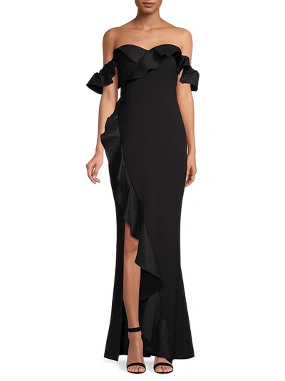 Shop Likely Taffeta Miller Strapless Gown In Black
