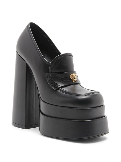 Shop Versace Women's Intrico Platform Loafers In Black