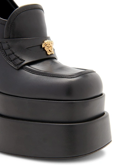 Shop Versace Women's Intrico Platform Loafers In Black