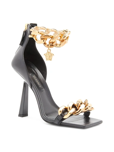 Shop Versace Women's Medusa Chain High-heel Sandals In Black
