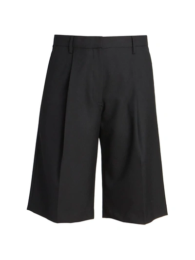 Shop Dries Van Noten Pleated Wool Shorts In Black