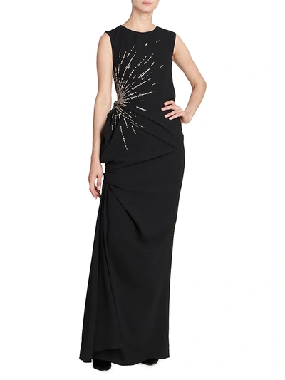 Shop Dries Van Noten Embellished Panier Gown In Black