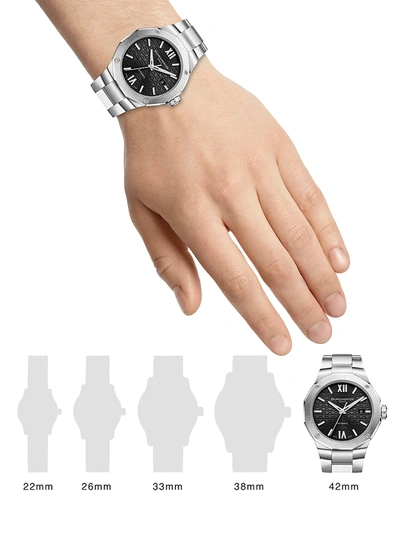 Shop Baume & Mercier Men's Riviera 10621 Stainless Steel Bracelet Watch In Silver