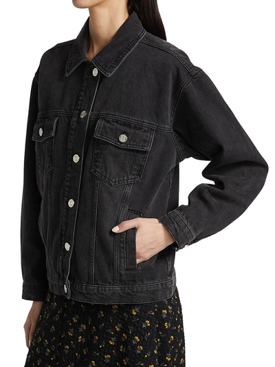 Shop Gestuz Denagz Denim Jacket In Washed Black