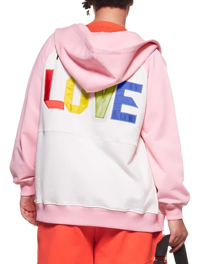 Shop Az Factory Women's Colorblocked Logo Hoodie In White Pink
