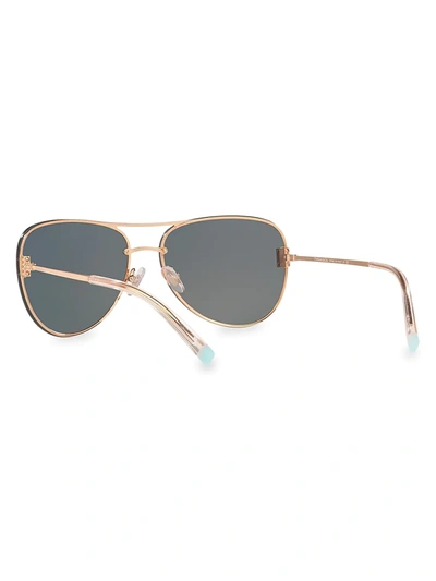 Shop Tiffany & Co Women's 62mm Pilot Mirrored Sunglasses In Pink