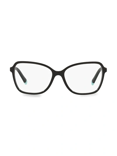 Shop Tiffany & Co Women's 54mm Pillow Optical Eyeglasses In Black
