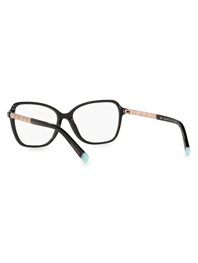 Shop Tiffany & Co Women's 54mm Pillow Optical Eyeglasses In Black