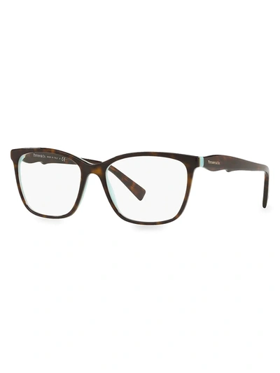 Shop Tiffany & Co Women's 54mm Square Eyeglasses In Black Blue