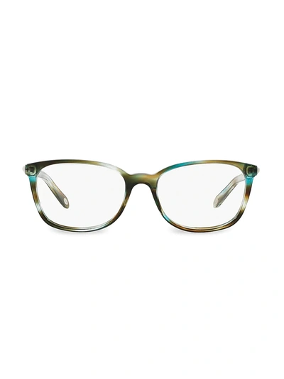 Shop Tiffany & Co Women's 51mm Square Eyeglasses In Turquoise
