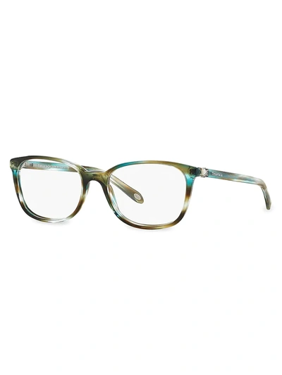 Shop Tiffany & Co Women's 51mm Square Eyeglasses In Turquoise